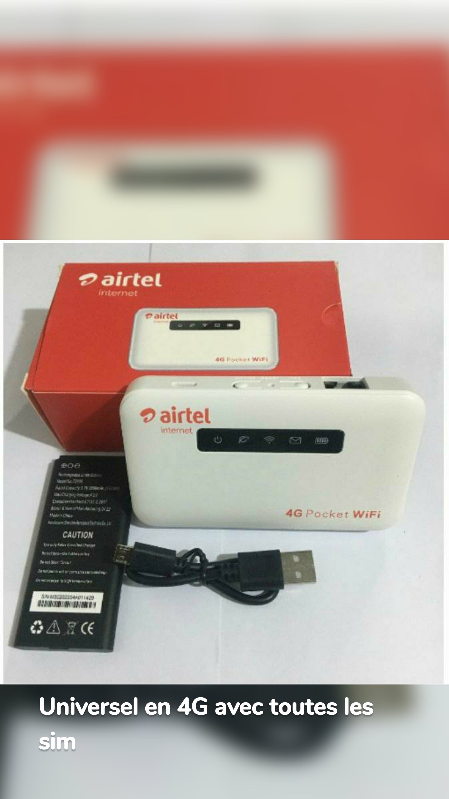 Universel en 4G avec toutes les sim 